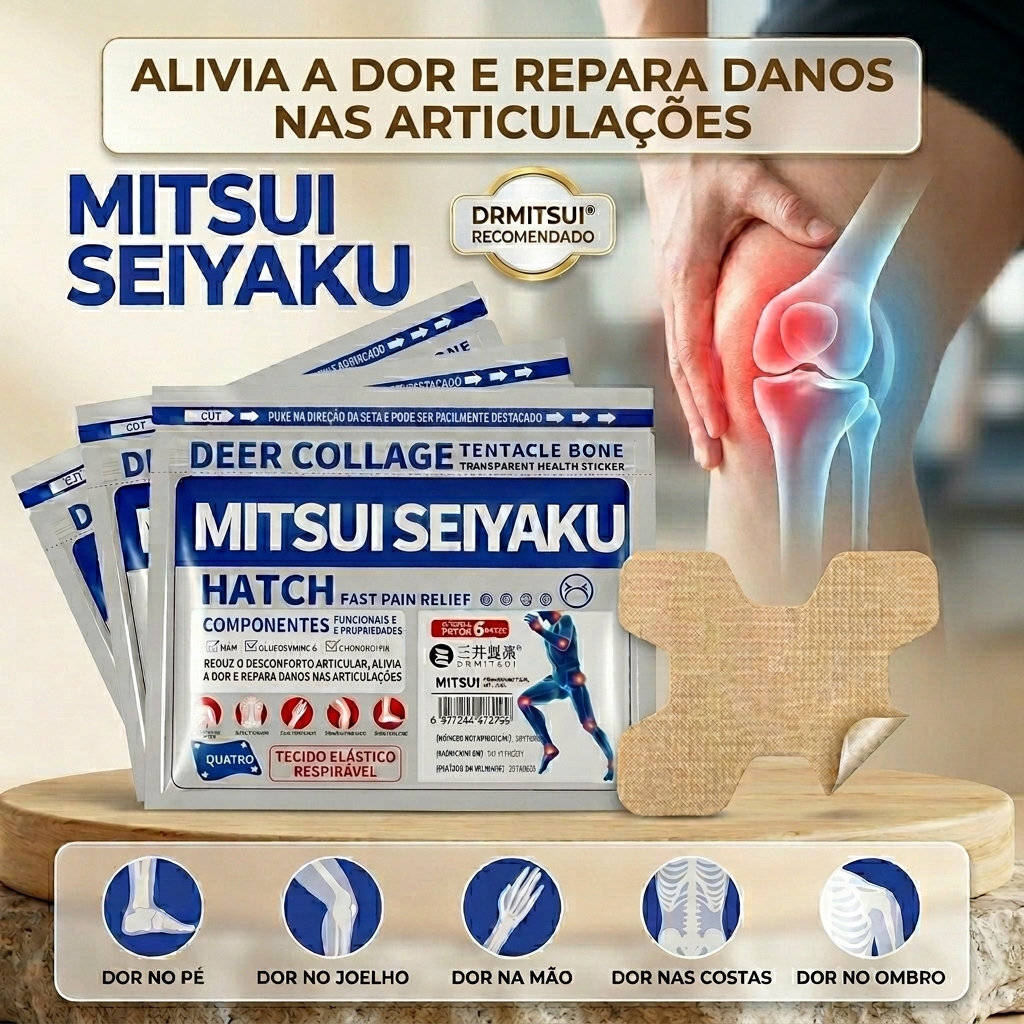 Adesivo terapêutico aliviando dor no joelho